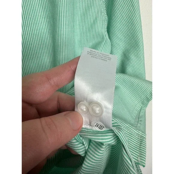 Everlane Size 4 Button Down Pinstripe Shirt Mint Green Oversized Cotton NWT - Picture 9 of 10
